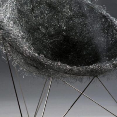 Birds nest style modern designer stainless steel chair