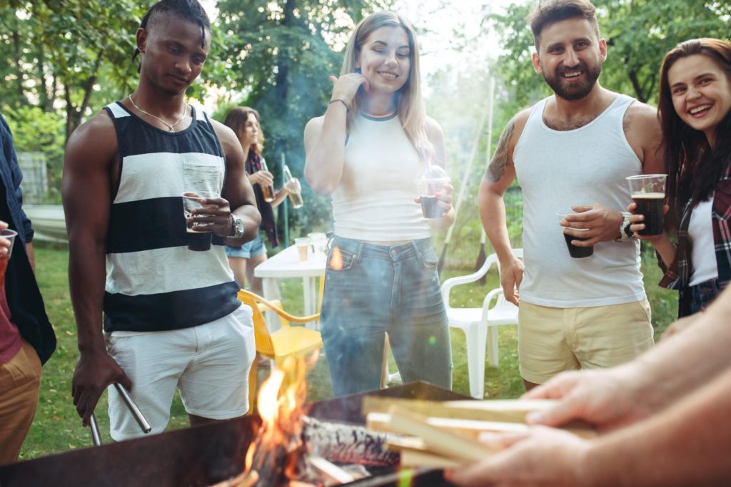 People enjoying the barbecue